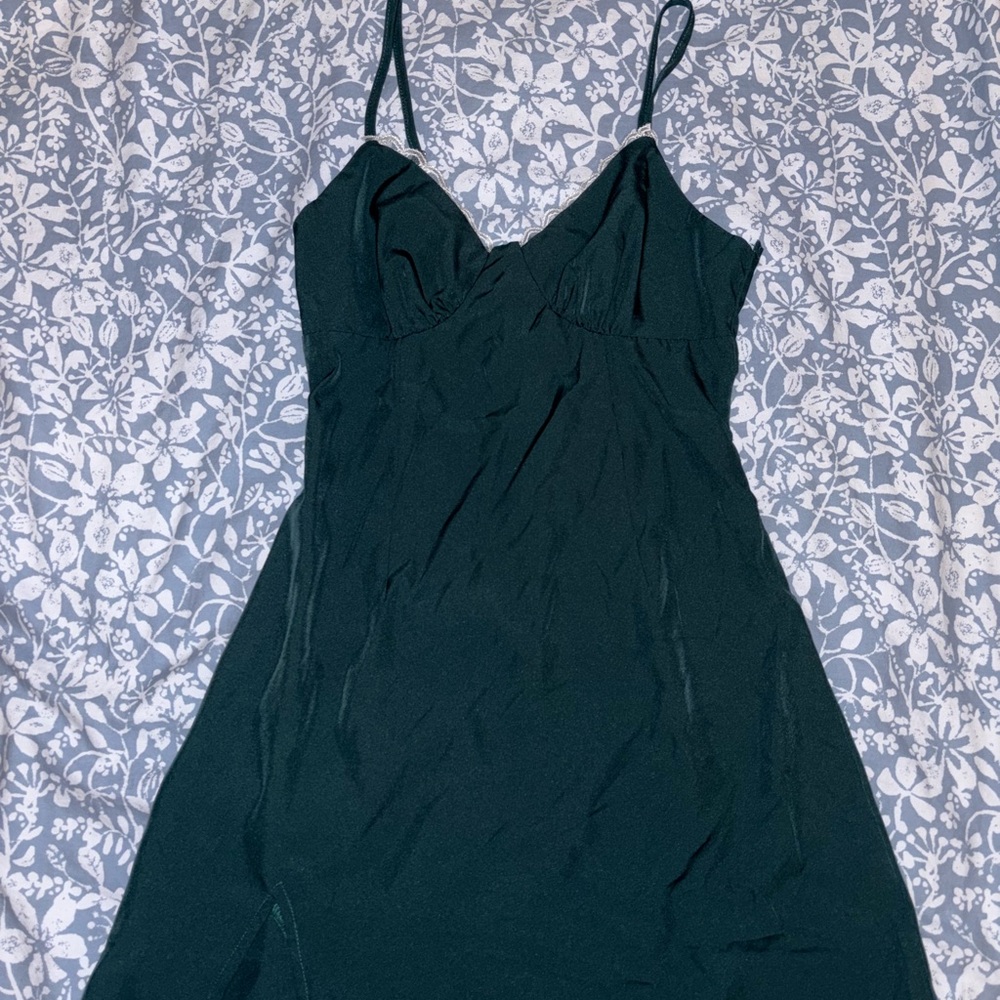 Green Spaghetti Strap Dress